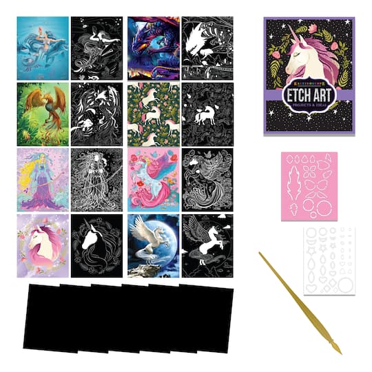 Hinkler Mythical Creatures Kaleidoscope Ultimate Etch Art Kit